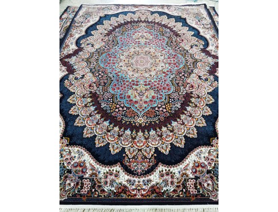 فرش700 شانه طرح ارکیده زمینه سرمه ای